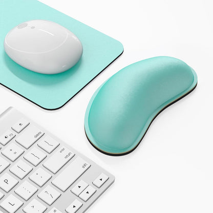 Dapesuom Mouse Wrist Rest, Ergonomic Memory Foam Mouse Wrist for Computer Desk Mats Support, Hand Rest Pad Cushion for Gaming, Office, Laptop, Men, Women, Pain Relief & Easy Typing, Malachite Green