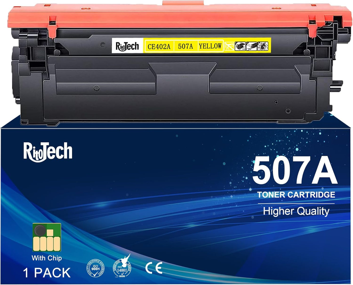 507A Yellow Toner Cartridge,Remanufactured Replacement Compatible for HP 507 507 A CE402A for Laserjet 500 Color m551 m551dn m551n m551xh m570dn m570dw m575c m575dn m575f (1-Pack)