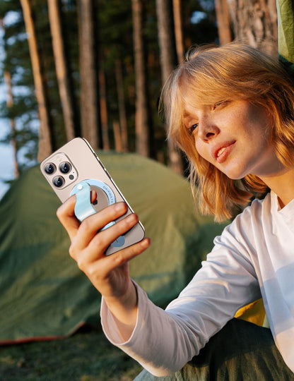 Phone Grip for iPhone - Magnetic Phone Ring Holder Detachable for iPhone 16 - Comfortable Finger Phone Loop Grip for Apple 16/15/14/13/12,Blue