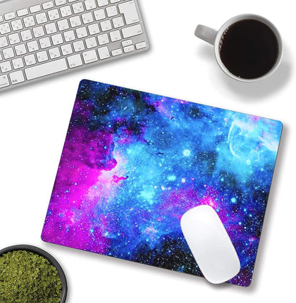 Mouse Pad, Square Anti-Slip Rubber Mousepad for Gaming Office Laptop Computer PC Men Women Kids, Cute Custom Pattern, Galaxy Nebula Universe Space