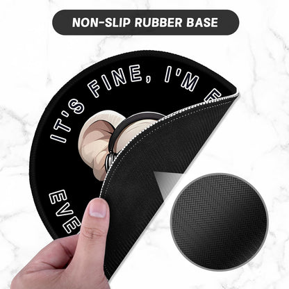 ITNRSIIET Round Mouse Pad with Stitched Edge Premium-Textured Waterproof Non-Slip Rubber Base Desktop Protection Mat Diameter 8.7 inches, Pretty Fine Elephant