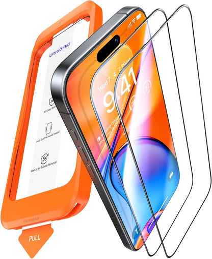 UltraGlass UNBREAK TOP 9H+ Glass for iPhone 16 Pro Max Screen Protector (12FT Military Grade Shatterproof) Screen Protector 16 ProMax Tempered Glass (Longest Durable) Full Edge Coverage, 2 Pack
