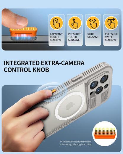 Lanhiem Magnetic for iPhone 16 Pro Case, IP68 Waterproof Dustproof Case, [Compatible with Magsafe] [Built-in Screen Protector] Full Body Heavy Duty Rugged Phone Cover 6.3 inch, Natural