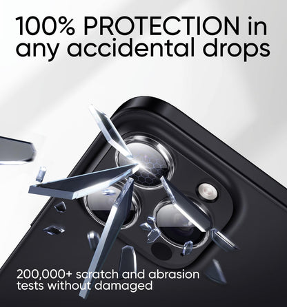 MAGIC JOHN for iPhone 16 Pro Max/16 Pro Camera Lens Protector [Alignment Kit&1:1 Invisible Perfect Fit] 9H Aerospace Tempered Glass Anti-Scratch Durable, Individual Cover Ring, Case Friendly, Set of 2, Clear
