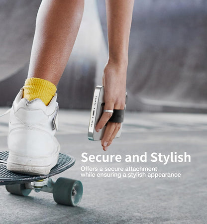 Dexnor New Upgrade Phone Grip, Phone Holder for Hand [2-in-1] Phone Strap with Kickstand Phone Finger Holder Compatible with Most iPhone Samsung Phone Case, Black