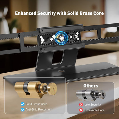 AboveTEK Laptop Locking Station, Premium Aluminum MacBook Security Lock with High-Security Copper Cylinder, Anti-Theft Computer Lock for All 11"-17" No-Slot Notebooks, Non-Slip Base for Public Spaces