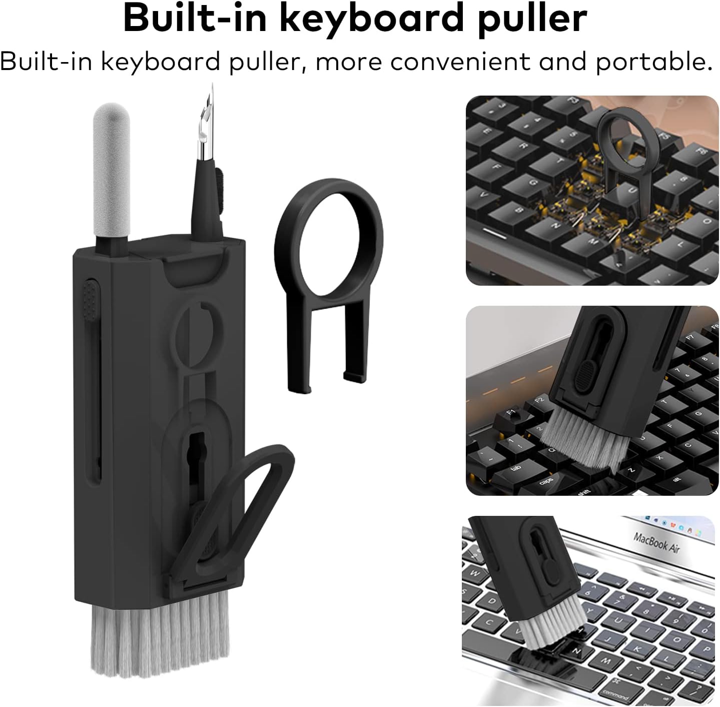 8 in 1 Electronic Cleaning kit - Keyboard Cleaner, Keyboard Cleaning Kit, Laptop Cleaner, Laptop Cleaning Kit, Electronic Cleaner Kit for Airpods Pro/Laptop/Phone(Give Away a Flannel Cloth) Black