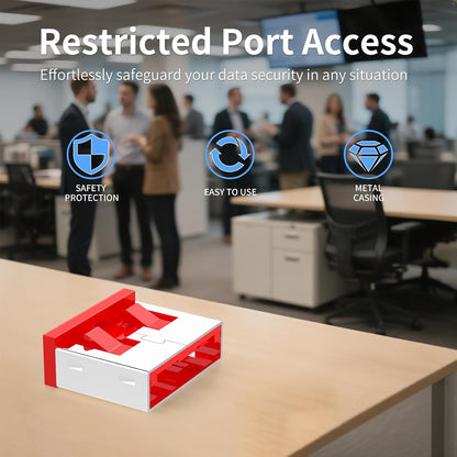 24PCS USB Metal Port Lock Blocker with 2 Keys - Secure USB-A Port Protector for PC/Laptop, Anti-Theft Data Security Lock, Dust & Moisture Proof Cover, Removable Type-A Connector Red