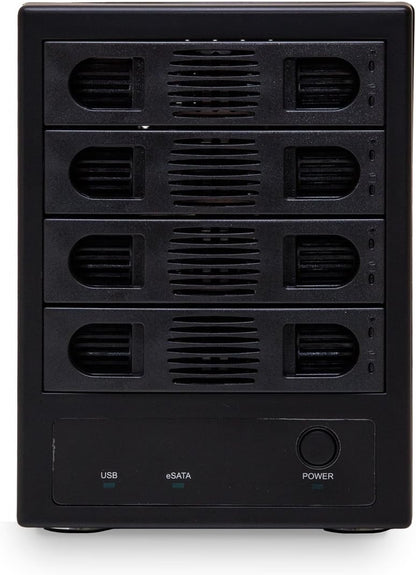 Syba SY-ENC50104 4 Bay 3.5” SATA III HDD Non-RAID Enclosure – Supports USB 3.0 & eSATA Interface, Black