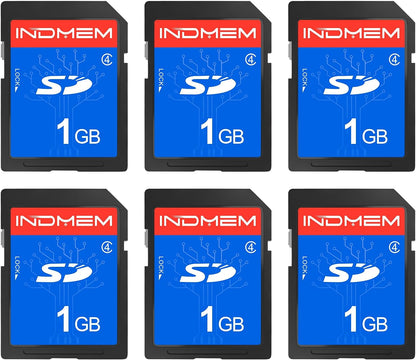 INDMEM SD Card 1GB, 6 Packs Class 4 1GB Flash Memory Card MLC Standard Secure Digital Cards Camera Card