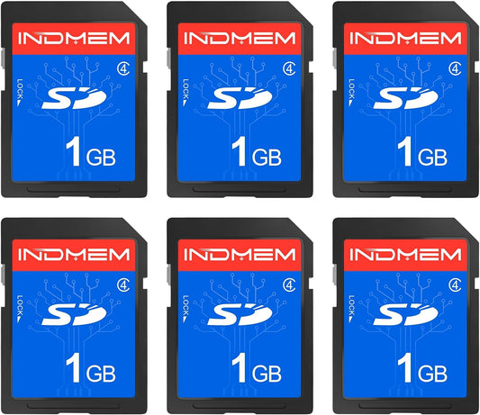 INDMEM SD Card 1GB, 6 Packs Class 4 1GB Flash Memory Card MLC Standard Secure Digital Cards Camera Card