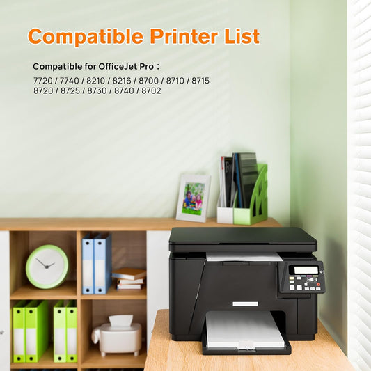 952XL Ink Cartridges Combo Pack (4-Pack) | Works with OfficeJet 8702 8710 Pro 7740, 8210, 8700 Series Replacement for HP 952XL Ink Cartridges Combo Pack HP952 952 XL Black Cyan Magenta Yellow| N9K28AN