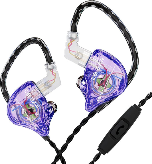 YINYOO KBEAR Storm Earphones in Ear Monitor for Singers Drummers Musicians Bassists, Hi Res Wired Earbuds in Ear Headphones Custom IEM, Detachable OFC Silver-Plated Cable Auriculares