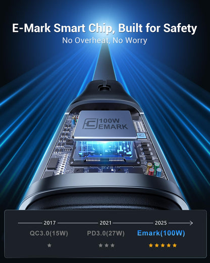 CAFELE 100W Retractable USB C Cable, 6-in-1 Multi Charging Cable, USB A/C 5A Fast Charger Cord for Multiple Devices with Type C/L/Micro Ports for Phone 16 15 14 Pro Max, S24/S23, McBook, Pad (3.6ft)