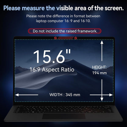 360° Laptop Privacy Screen 15.6 Inch for 16:9 Computer, 15" Monitor 4 Way Privacy Anti Glare Protector Blue Light Filter Shield Film Compatible with Lenovo/Hp/Dell/Acer/Asus/Thinkpad/Envy/Toshiba