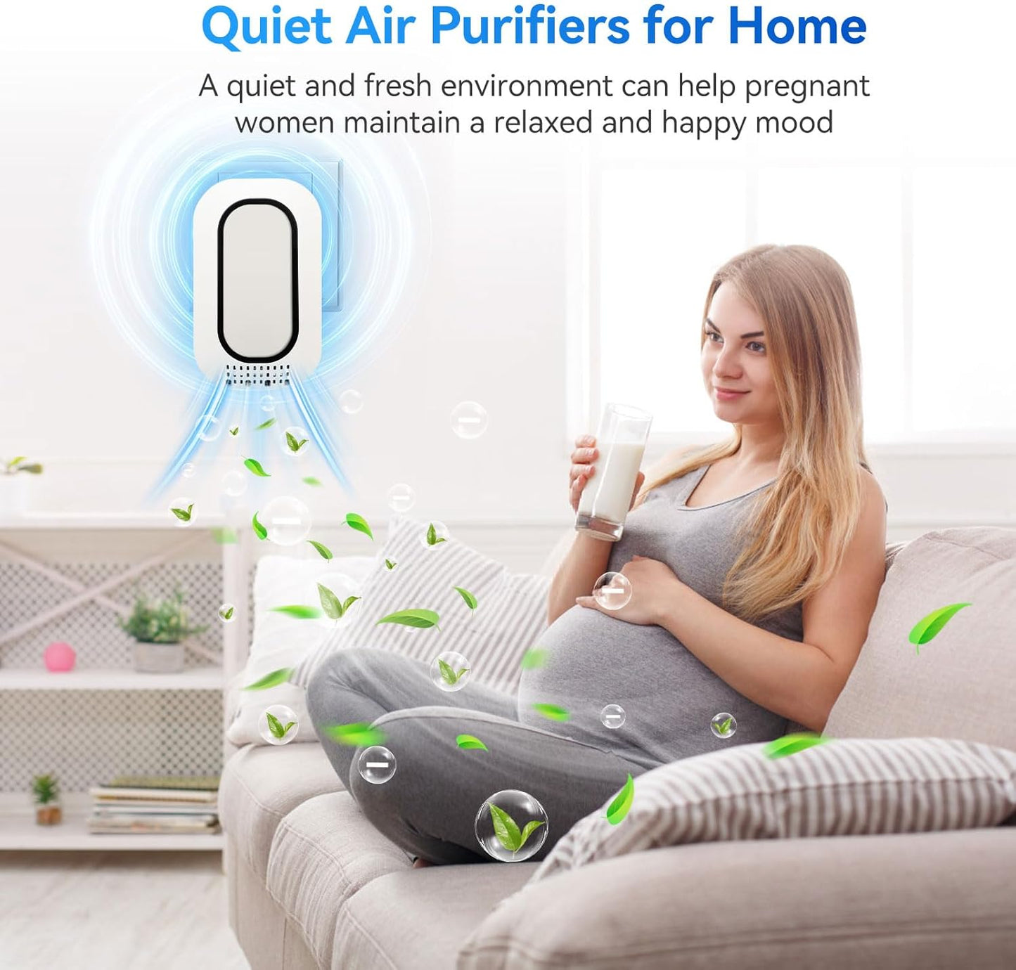 Plug In Ionizer Air Purifier With 4 Negative Ion Output Heads,Small Air Freshener With Backlight,Quiet and Energy-Saving, Ideal Air Cleaners for Home,Bedroom,Office,Living Room and Pet Room(3)