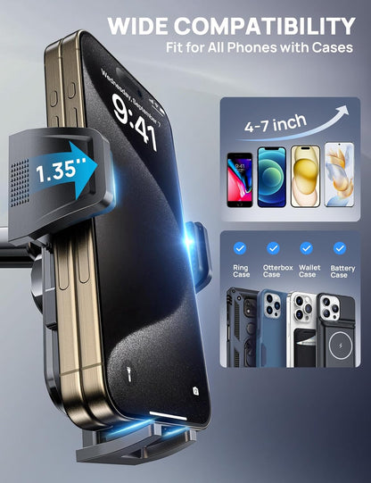 [2025 New] Dashboard Phone Holders for Your Car [Military Grade Stable] Phone Holders for Your Car, Non-Slip Silicone Carbon Fiber Car Phone Mount, Rotatable Suction Cup for All Phone, Gold