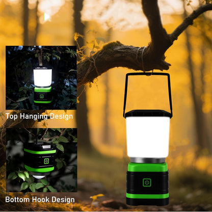 Lichamp LED Camping Lantern, Battery Powered LED Lights Camping Essentials, Portable Lanterns Flishlights for Emergency, Hurricanes, Outdoor Hiking, Power Outages, Survival Gear and Home Use, 2 Pack
