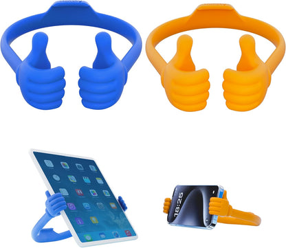 Honsky Thumbs Up 2 Pack Tablet Stand - Compatible with iPad, Samsung Galaxy Tabs, iPhone Pro Max - Universal Cute, Blue/Yellow