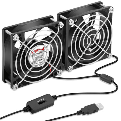 Wathai 80mm x 80mm x 25mm USB Fan 5V for Computer Laptop Router DVR Xbox Cooling 2 Packs