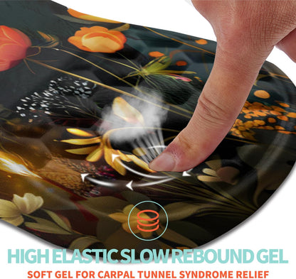 Ergonomic Mouse Pad Wrist Support with Memory Foam Massage Bulge, Carpal Tunnel Pain Relief Mousepad Wrist Rest for Mouse(12x8 inch, Midnight Forest)