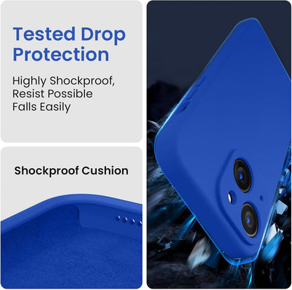 FireNova Designed for iPhone 14 Case, Silicone Upgraded [Camera Protection] Phone Case with [2 Screen Protectors], Soft Anti-Scratch Microfiber Lining Inside, 6.1 inch, Klein Blue