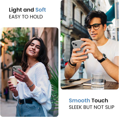 FireNova Designed for iPhone 15 Case, Silicone Upgraded [Camera Protection] Phone Case with [2 Screen Protectors], Soft Anti-Scratch Microfiber Lining Inside, 6.1 inch, Natural Titanium