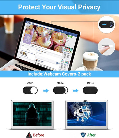 PYS Magnetic Privacy Screen for MacBook Air 15.3 Inch (2025/2024/2023, M4, M3, M2 Chip) - Removable Anti-Glare Protector with Camera Cover Slide, Anti-Blue Light Filter for Mac Air 15.3" Laptop