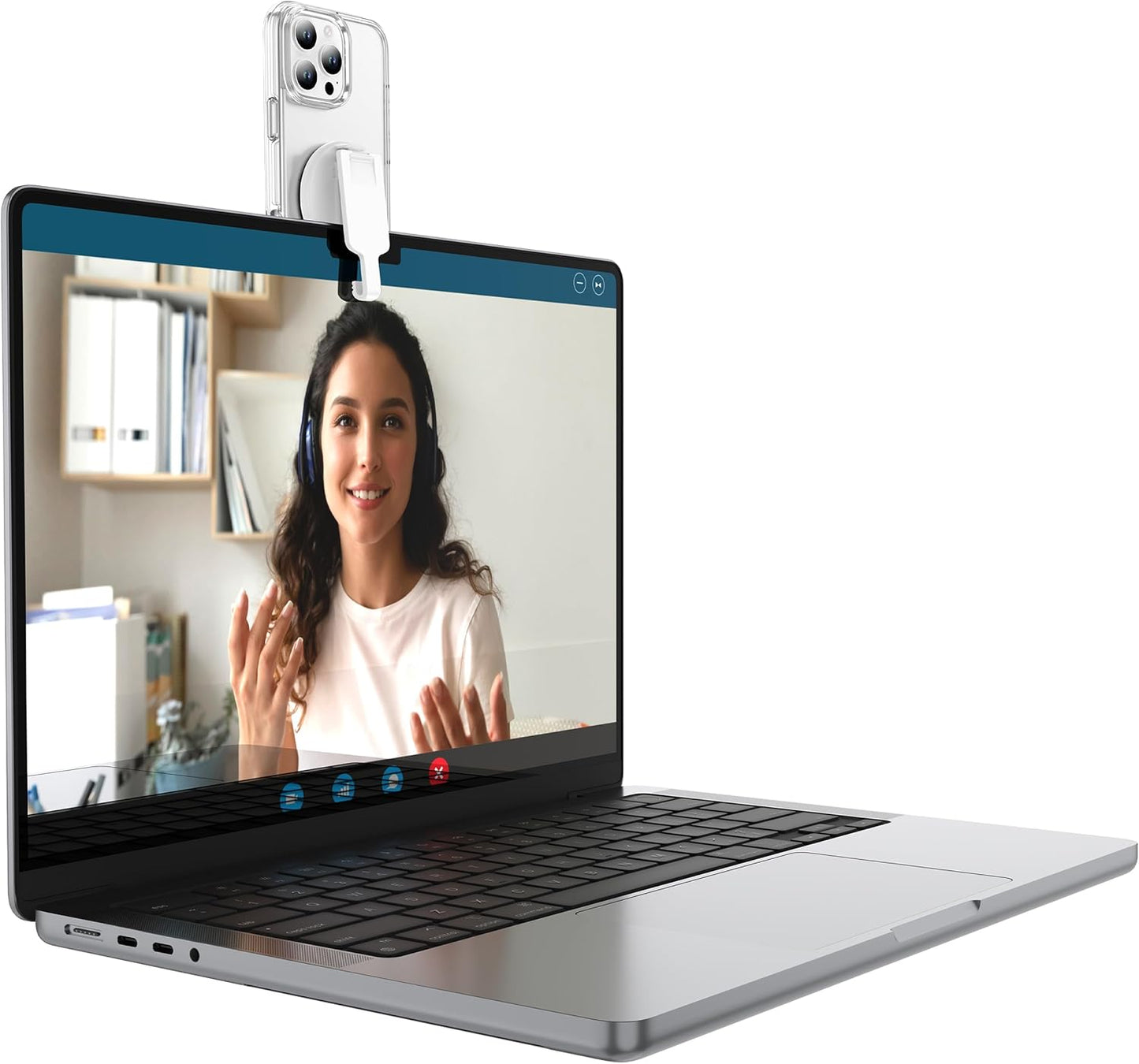 BAISRKE Magnetic Belt Clip Phone Holder, Strong Magnetic Waist Clip Compatible with Phone Cases, Portable & Versatile Accessory for Travel & Outdoor Use - White