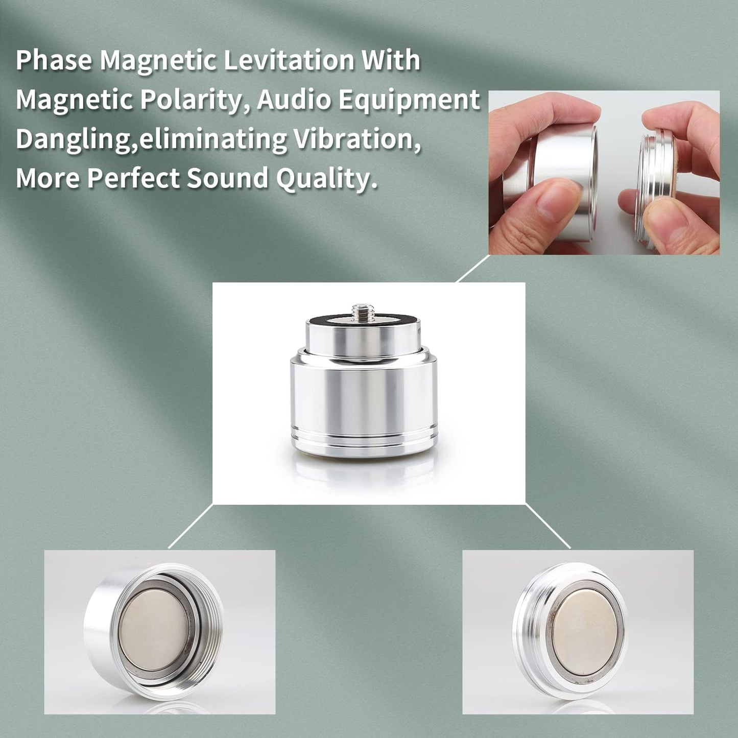 Tertullus 4pcs Aluminum Speaker Isolation Feet Sound Isolation Maglev Feet Speaker Stand Turntable Feet (48mm×42mm)