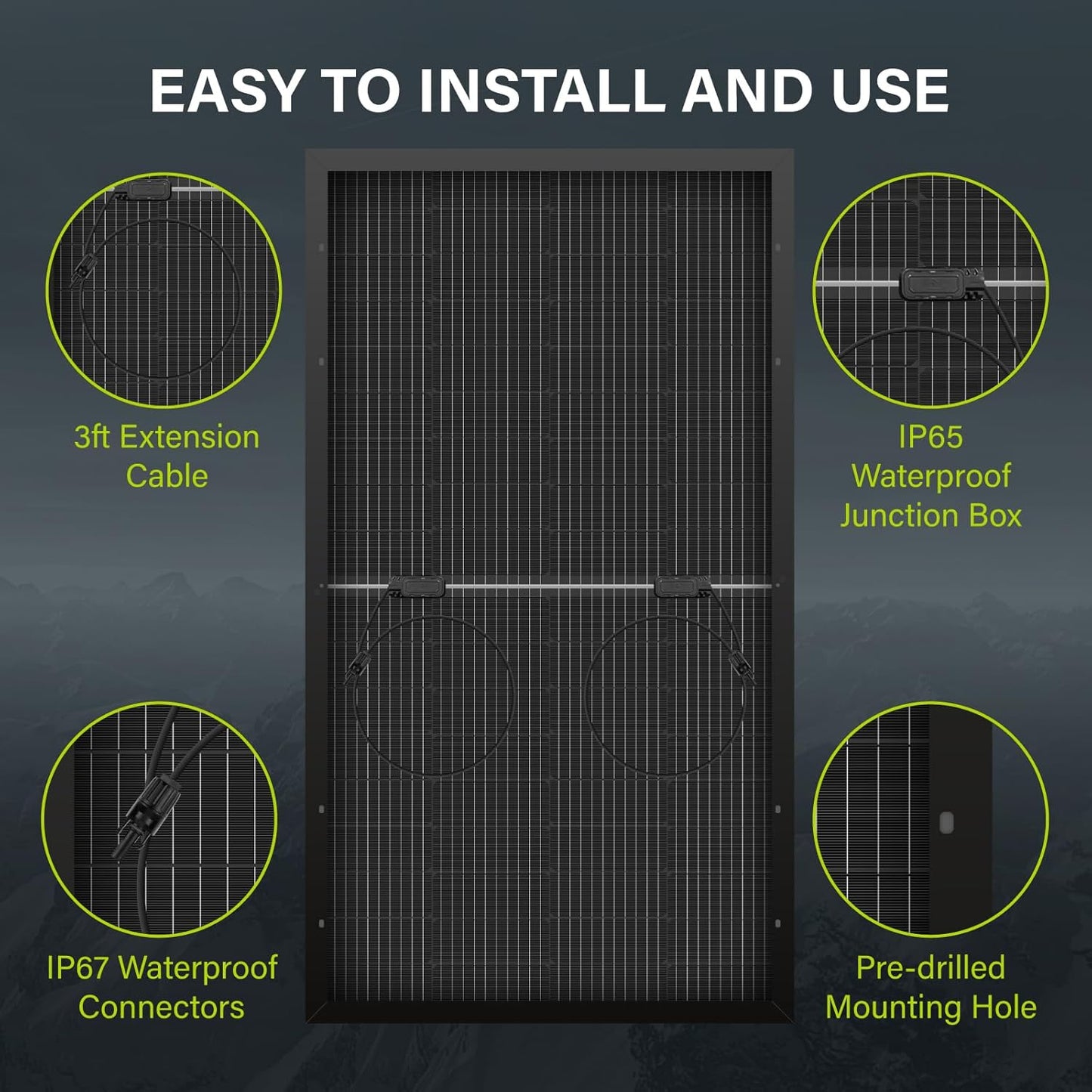 Newpowa Bifacial 200 Watt 12 Volt Solar Panel 10BB Monocrystalline Double-Side 25% High-Efficiency, PV Module Power Charger for RV Marine Boat Farm and Other Off-Grid Applications