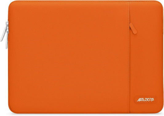 MOSISO Laptop Case 13.3 inch, 13-13.3 inch Laptop Sleeve Compatible with MacBook Air/Pro 13 / Pro 14, HP Dell ASUS Lenovo Notebook, Polyester Vertical Computer Sleeve Bag with Pocket, Orange