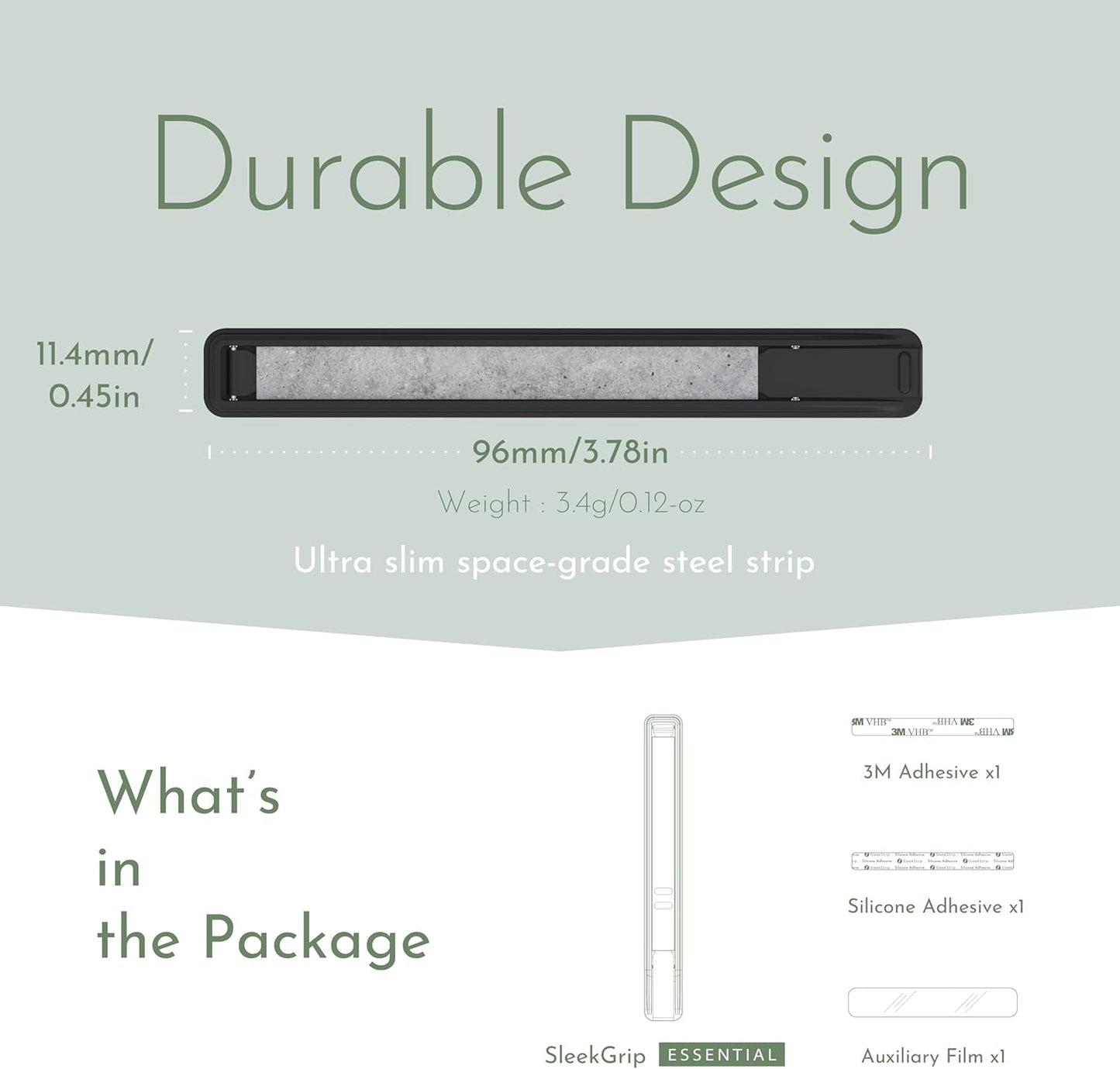 Phone Grip, Ultra Thin Cell Phone Grips Finger Holder Kickstand for Back of Phone, Loopy Case Swappable for Smartphones Wireless Chargers Car Mounts - SleekGrip Essential