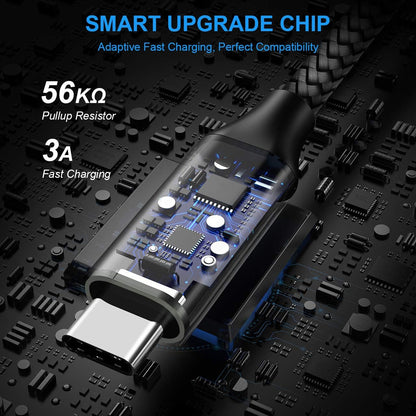 etguuds 6ft USB A to USB C Cable 3A Fast Charging, 2-Pack USB A to USB Type C Charger Cord for iPhone 16 15 Pro/Pro Max/Plus, for Samsung Galaxy S24 S23 S22 S21 S20 S10 A55 A54 Flip Note, Moto, Gray