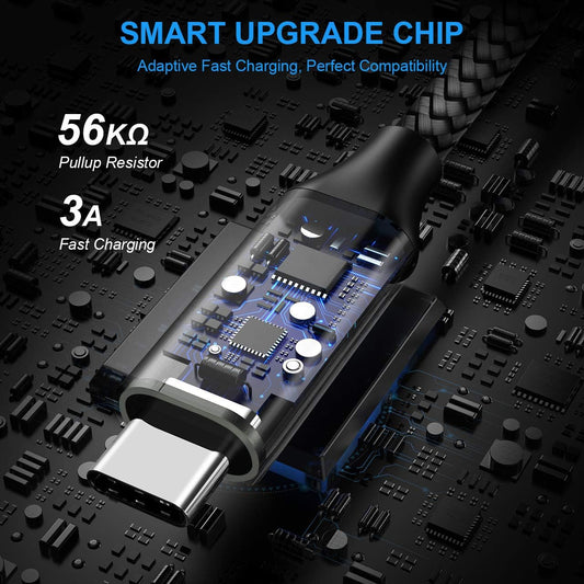 etguuds 6ft USB A to USB C Cable 3A Fast Charging, 2-Pack USB A to USB Type C Charger Cord for iPhone 16 15 Pro/Pro Max/Plus, for Samsung Galaxy S24 S23 S22 S21 S20 S10 A55 A54 Flip Note, Moto, Gray