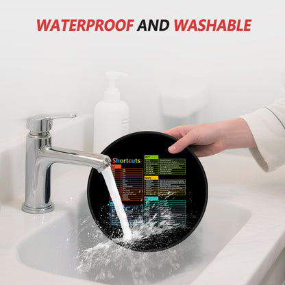 ITNRSIIET Mouse Pad Non-Slip Rubber Base Smooth Surface Stitched Edges Waterproof Durable Compatible with All Mice for Office & Gaming, Desk Accessory, Diameter 8.7 inch, WinShortcuts