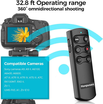 Wireless Shutter Release Camera Remote Control for Sony A7C,A7III,ZV-1,ZV-E10,ZV-1F,A6100,A6400,A6700,A7IV,RX100 VII,A9,A9 II,DSC-RX0 II,DSC-RX100 VII; Replace RMT-P1BT