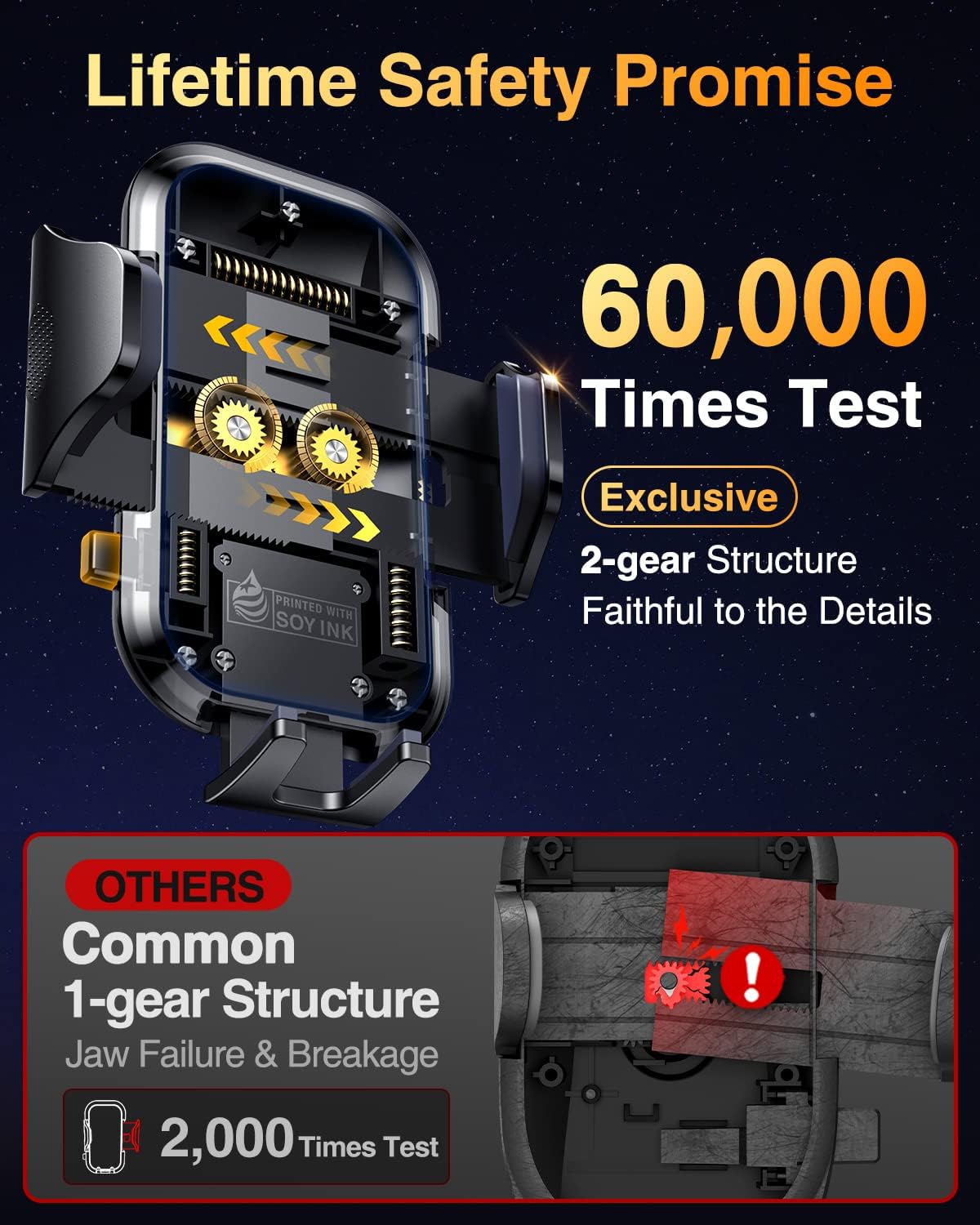 VANMASS [Longest Lasting] True Military-Grade Car Phone Holder Strongest Suction & Clip Cell Mount Dashboard Windshield Vent Automobile Cradle Truck Accessories for iPhone 16 15 Pro Max 14 13 Android