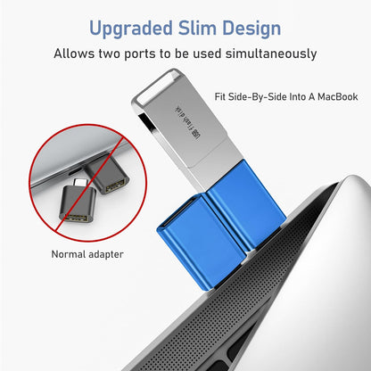 Basesailor USB C to USB Adapter 3Pack,USBC Male to USBA 3.0 Female OTG Adapter,Type C Thunderbolt 3/4 Converter for iPhone 16 15 Max,MacBook Pro Air,Mac,iPad,Microsoft Surface,Samsung Galaxy S25