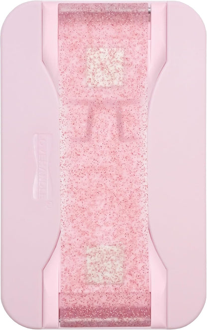 LoveHandle PRO MagSafe Compatible Magnetic Phone Grip w/Kickstand - Mount, Strap and Stand for Smartphone and Tablet - MagSafe Ring Included - Fits All Devices - Pink Diamond Glitter