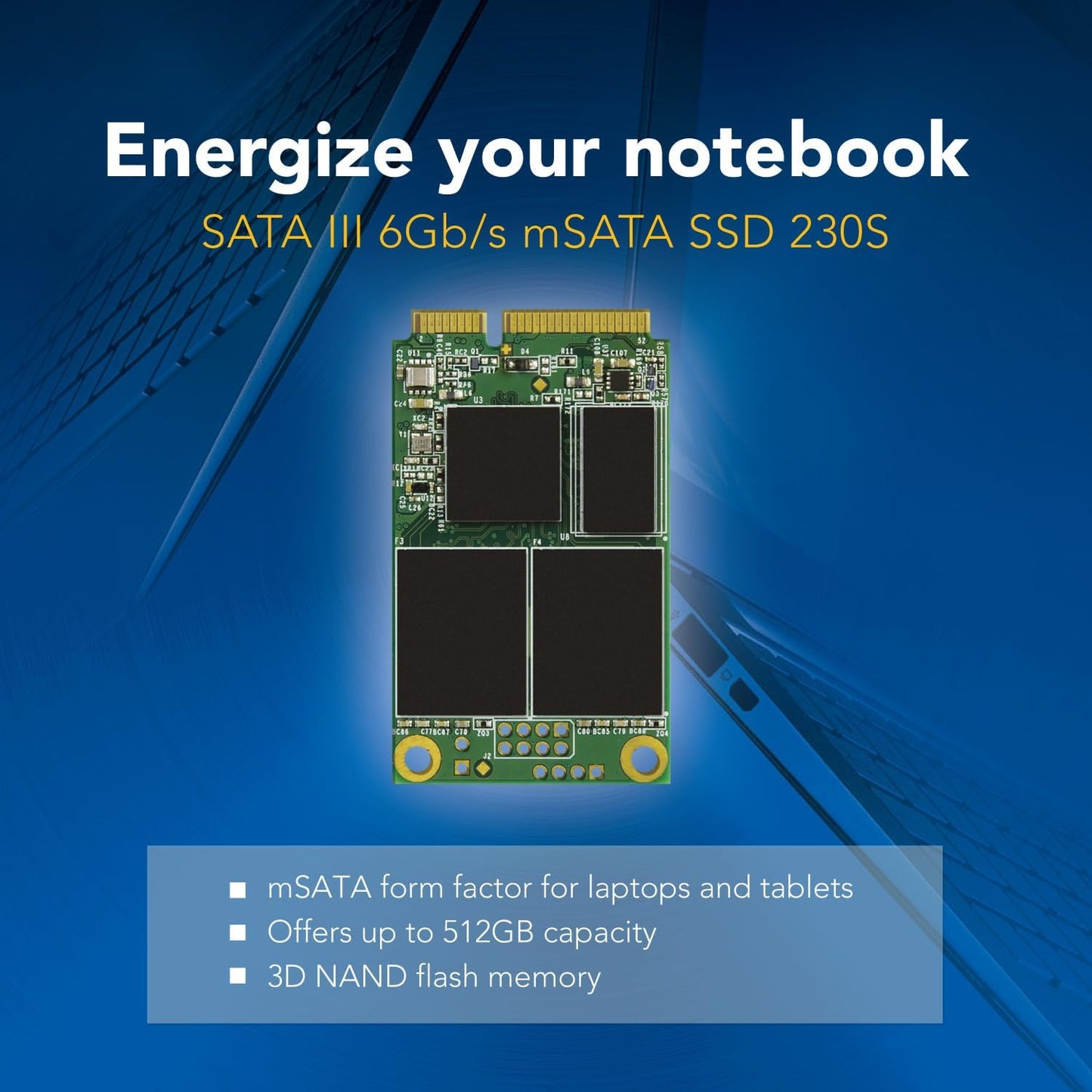 Transcend TS64GMSA230S 64GB SATAIII mSATA SSD 230S Internal Solid State Drive, 1 Count (Pack of 1)