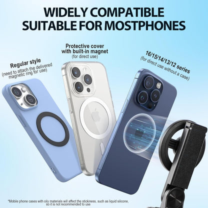 2025 New 4 in 1 Multifunctional Magnetic Selfie Stick, 360° Rotation Phone Tripod with Remote Control, Portable Extendable Mag Tripod, Universal Mobile Phone Holder for Travel Vlog(Black)