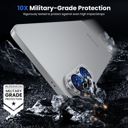 WSKEN for Samsung Galaxy S25 Edge Camera Lens Protector - Edge Thin Case Friendly, 9H Shatterproof Tempered Glass with Aluminum Metal Circle Camera Screen Protector Cover Accessories, Silver