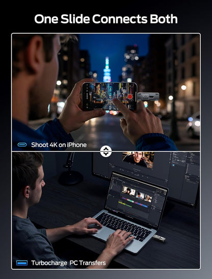 MOVE SPEED 1TB Solid State Drives with Dual Ports & Push-Pull Design — 560MB/s Read Speed, Type C + USB 3.2 Drive Portable ssd for iPhone 15/16/17/Android/Mac