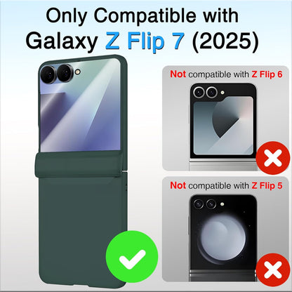 STORMTAL for Samsung Galaxy Z Flip 7 Case, Hinge Protection, Built-in Screen Protector, Wireless Charging, Shockproof, Slim Rugged Phone Protective Case for Galaxy Z Flip 7 Green