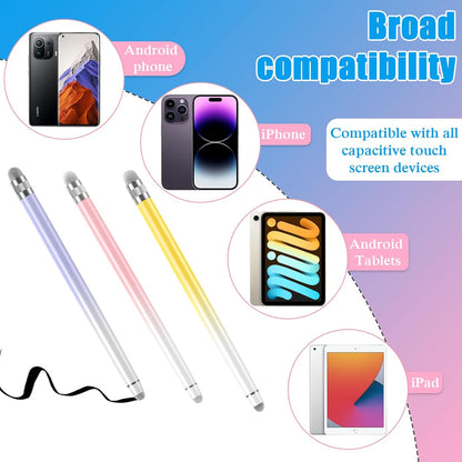 Bopomofo 3PCS Stylus Pen for Touchscreen,Stylus Pen for iPhone/iPad/Tablet Android/Microsoft/Surface, Compatible with All Touch Screens(Purple/Pink/Yellow)
