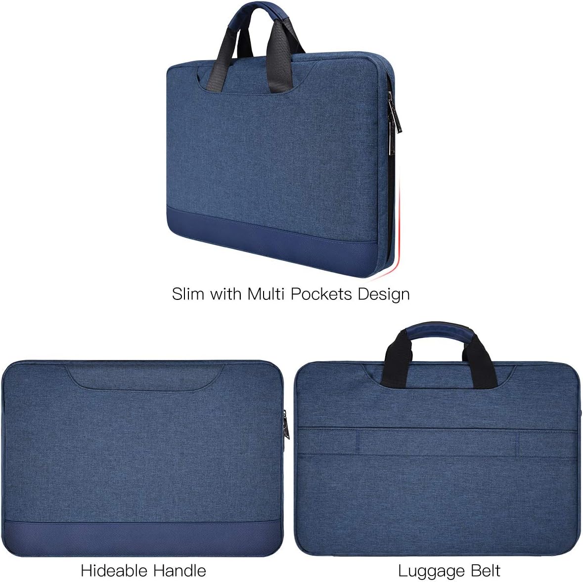 15.6 Inch Laptop Sleeve Bag, Waterproof Men Women TSA Case for Macbook Pro 16 M4 M3 M2 M1, Acer Aspire E15/Predator, Lenovo Ideapad 1 15.6, HP Envy/Victus 15.6, ASUS Dell 15 Case, Navy Blue