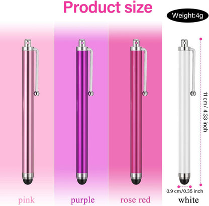 Outus 36 Pcs Stylus Pen for Universal Capacitive Touch Screens Devices, Stylus Pen Compatible with Tablet for Classroom Travel Olders Friendly(Pink, Purple, Rose Red, White)