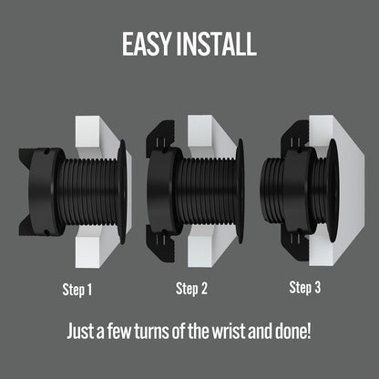 (2-Pack Black) Cable, Wire & Cord Management - Self Locking Grommet with Cover for Walls, Ceilings, Desks, Used for All Surfaces 3/8” to 1” Thick, Made in USA