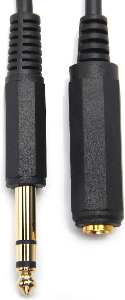 Disino 15FT 1/4 Inch Male to Female Stereo Extension Cable Gold Plated Quarter inch Headphone Extension Cable Cord